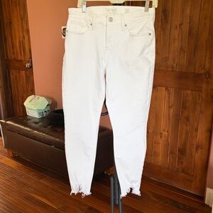 Lucky Brand White Cropped Fringe-Hem Women's Jeans